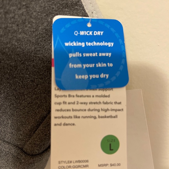 Layer 8 Two Tone Layer 8 Gray Sports Bra size L - Picture 3 of 4